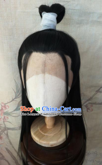 Traditional Chinese Cosplay Hanfu Nobility Childe Swordsman Wigs Ancient Prince Wig Sheath Hair Accessories for Men