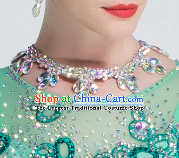 Top Grade Latin Dance Competition Crystal Necklet Accessories International Ballroom Dance Necklace for Women