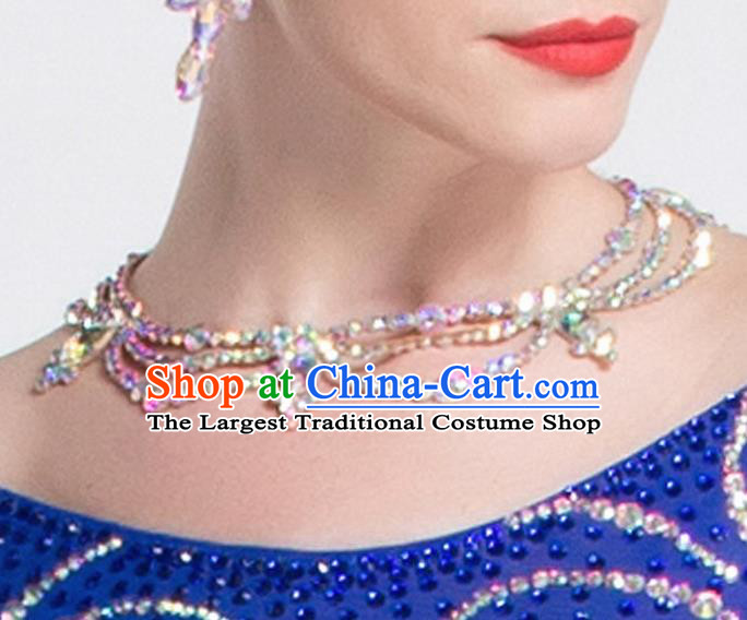 Top Grade Latin Dance Crystal Necklet Accessories International Ballroom Dance Competition Necklace for Women