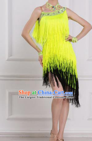 Professional Latin Dance Cha Cha Tassel Dress Modern Dance International Samba Dance Competition Costume for Women