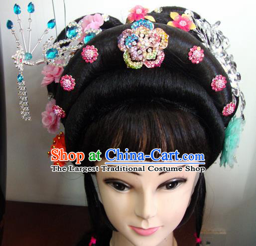 Chinese Beijing Opera Peri Princess Headgear Traditional Peking Opera Wig Sheath and Hair Accessories for Women