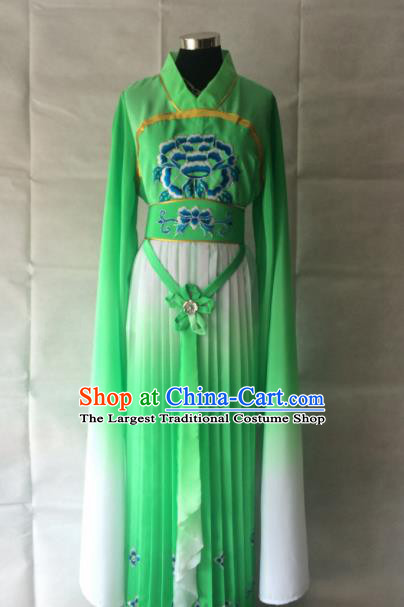 Chinese Beijing Opera Maidservant Green Dress Traditional Peking Opera Young Lady Costume for Women