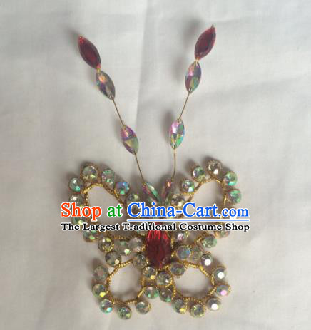 Chinese Beijing Opera Diva Butterfly Hair Claw Hairpins Traditional Peking Opera Hair Accessories for Women