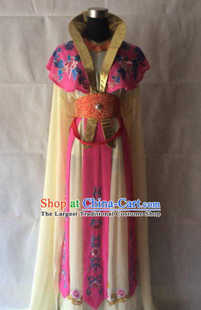 Chinese Beijing Opera Royal Princess Rosy Dress Traditional Peking Opera Empress Costume for Women