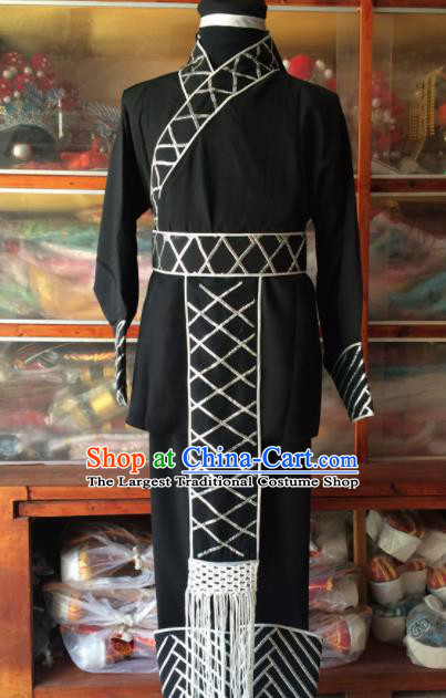 Chinese Beijing Opera Takefu Black Clothing Traditional Peking Opera Soldier Costume for Men