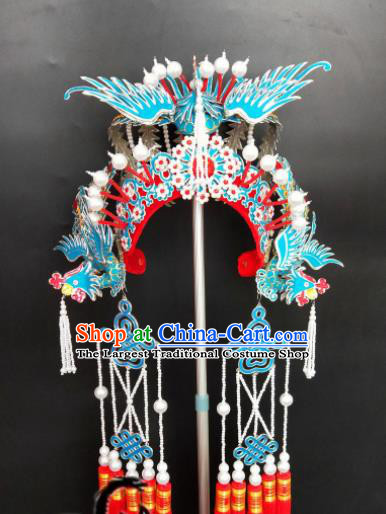 Chinese Beijing Opera Bride Red Phoenix Coronet Traditional Peking Opera Princess Hat Hair Accessories for Women