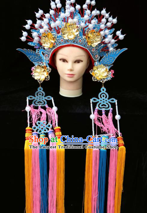 Chinese Beijing Opera Phoenix Coronet Traditional Peking Opera Bride Hat Hair Accessories for Women