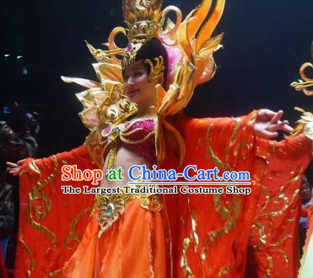 Chinese The Romantic Show of Songcheng Court Feast Dance Dress Stage Performance Costume for Women