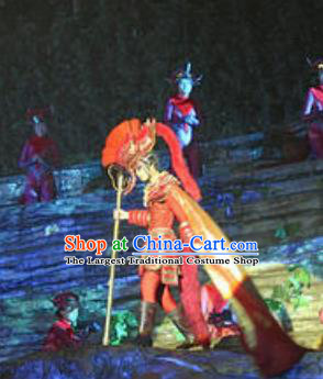 Chinese The Love Story Of A Woodman And A Fairy Fox General Stage Performance Folk Dance Costume for Men