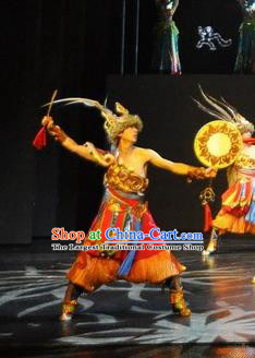 Chinese Jinxiu Shenzhou Folk Dance Ethnic Stage Performance Costume for Men