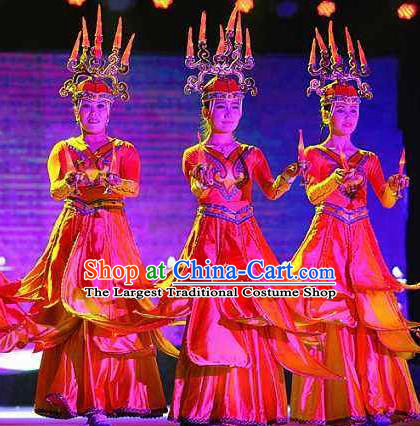 Chinese Impression of Going East To Native Land Mongol Nationality Dance Dress Stage Performance Costume for Women