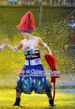 Chinese Border Town Miao Nationality Clothing Stage Performance Dance Costume for Men