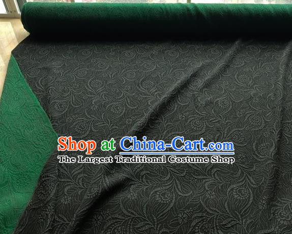 Traditional Chinese Classical Pattern Atrovirens Gambiered Guangdong Gauze Silk Fabric Ancient Hanfu Dress Silk Cloth