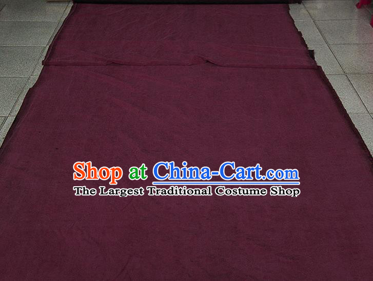 Traditional Chinese Classical Crack Pattern Purple Gambiered Guangdong Gauze Silk Fabric Ancient Hanfu Dress Silk Cloth