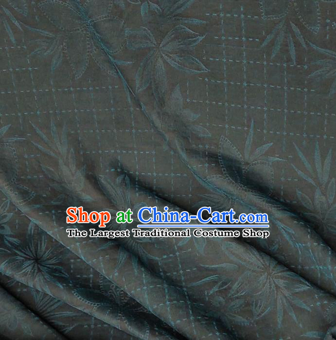 Traditional Chinese Classical Pattern Peacock Blue Gambiered Guangdong Gauze Silk Fabric Ancient Hanfu Dress Silk Cloth