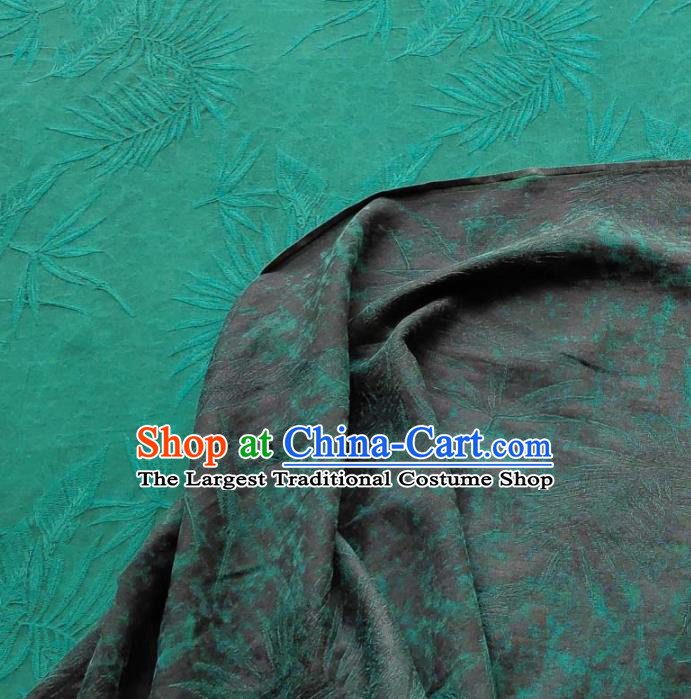 Traditional Chinese Classical Grass Pattern Green Gambiered Guangdong Gauze Silk Fabric Ancient Hanfu Dress Silk Cloth