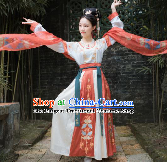 Traditional Chinese Tang Dynasty Flying Apsaras Replica Costumes Ancient Palace Dance Hanfu Dress for Women