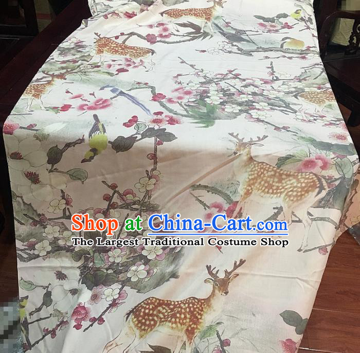 Chinese Classical Printing Pattern Silk Fabric Traditional Ancient Hanfu Dress Brocade Cloth