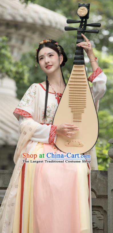 Traditional Chinese Tang Dynasty Court Princess Replica Costumes Ancient Dunhuang Flying Apsaras Dance Hanfu Dress for Women