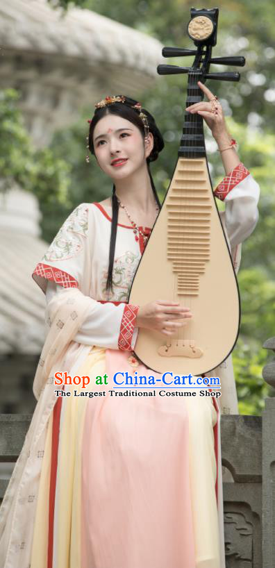 Traditional Chinese Tang Dynasty Court Princess Replica Costumes Ancient Dunhuang Flying Apsaras Dance Hanfu Dress for Women