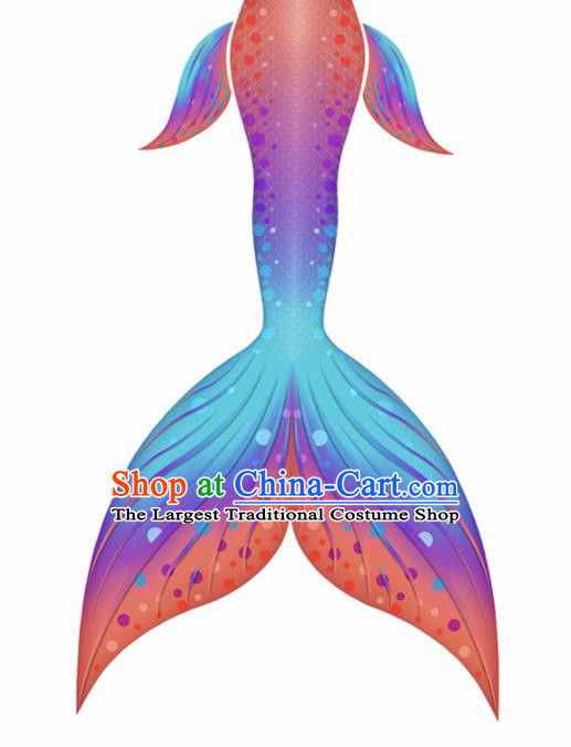 Halloween Cosplay Mermaid Fishtail Swimwear Dress Nylon Orange Fish Tail Skirt Clothing for Women