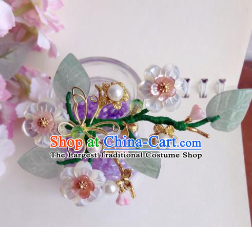 Traditional Chinese Classical Shell Flowers Hairpins Ancient Hanfu Hair Accessories for Women