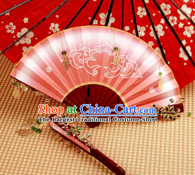 Traditional Chinese Cosplay Swordsman Folding Fans Ancient Classical Fans for Women