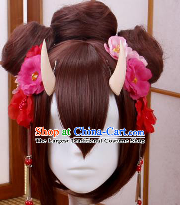 Traditional Japanese Cosplay Geisha Wigs and Hair Accessories for Women