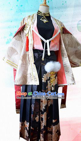 Traditional Japanese Cosplay Samurai Clothing Ancient Swordsman Costume for Men