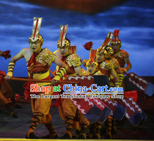 Chinese Drama Dragon Boat Festival Competition Dance Clothing Stage Performance Dance Costume for Men