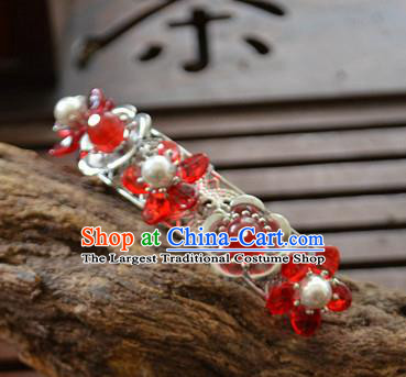 Traditional Chinese Classical Red Plum Hairpins Ancient Princess Hanfu Hair Accessories for Women