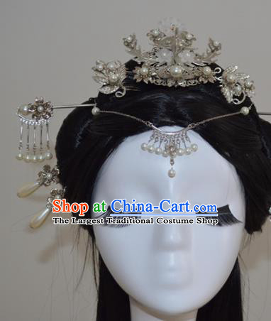 Traditional Chinese Classical Hairpins Hair Crown Ancient Princess Hanfu Hair Accessories for Women