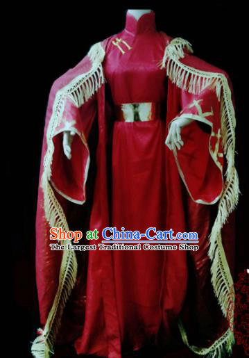 Chinese Cosplay Heroine Female Swordsman Red Dress Ancient Princess Peri Costume for Women