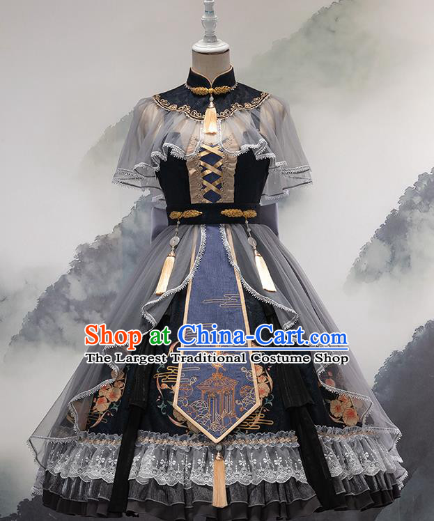 Top Grade Cosplay Princess Black Dress Halloween Fancy Ball Costumes for Women