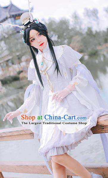 Traditional Chinese Cosplay Female Swordsman Light Grey Dress Ancient Heroine Costume for Women