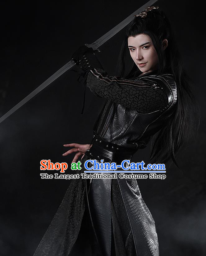 Traditional Chinese Cosplay The Untamed Nobility Childe Black Clothing Ancient Swordsman Costume for Men