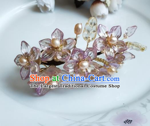 Traditional Chinese Hanfu Palace Purple Plum Hair Comb Hairpins Ancient Princess Hair Accessories for Women