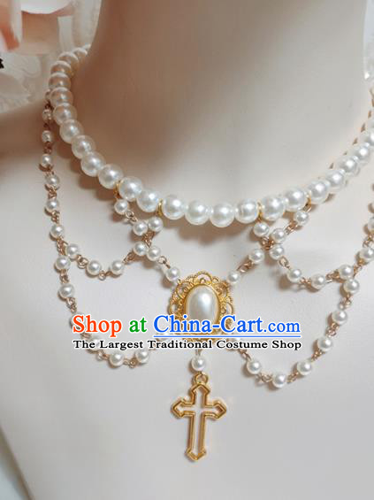 Top Grade Gothic Princess Pearls Necklace Handmade Necklet Accessories for Women