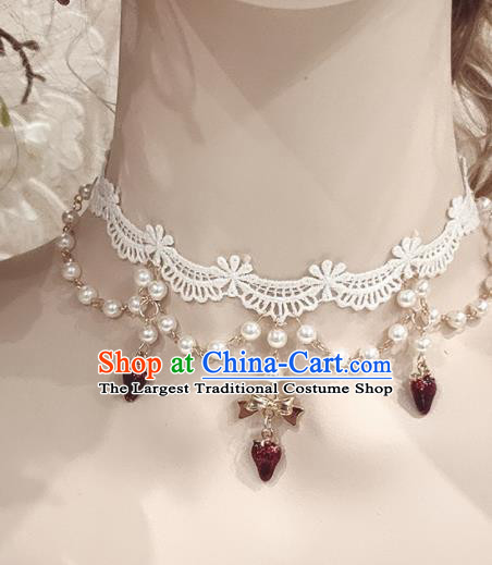 Top Grade Gothic Princess Garnet Necklace Handmade Necklet Accessories for Women