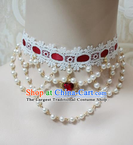 Top Grade Gothic Princess Ruby Necklace Handmade Necklet Accessories for Women