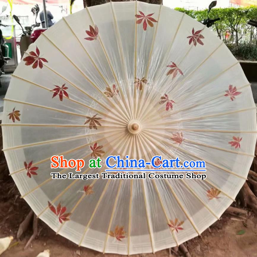 Chinese Handmade Red Leaf Oil Paper Umbrella Traditional Umbrellas