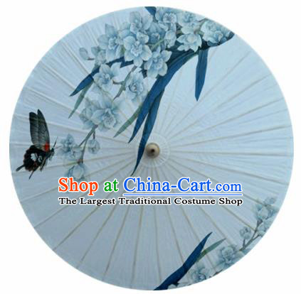 Chinese Classical Dance Ink Painting Flowers Butterfly Handmade Paper Umbrella Traditional Decoration Umbrellas