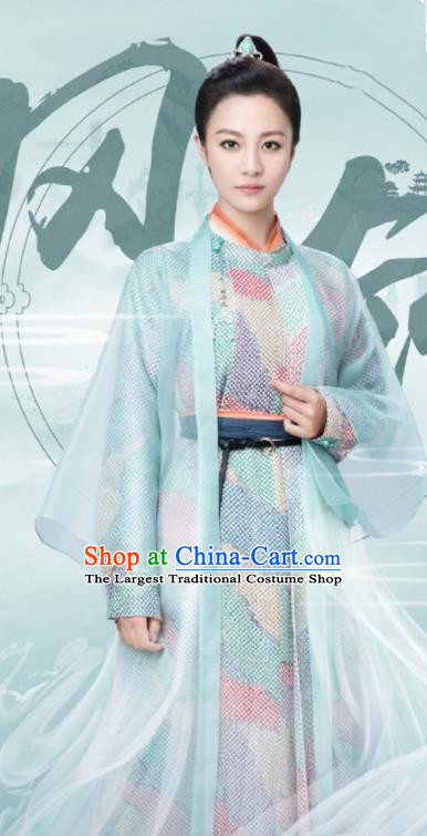 Ancient Chinese Female Swordsman Feng Ling Hanfu Dress Drama Heroine Costumes for Women