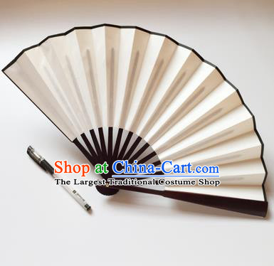 Chinese Handmade White Silk Fans Accordion Fan Traditional Decoration Folding Fan