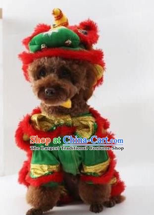 Traditional Asian Chinese Pets Winter Clothing Dog Lion Dance Costumes for New Year Spring Festival