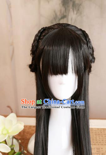 Traditional Chinese Song Dynasty Princess Wigs Cosplay Ancient Goddess Female Swordsman Chignon for Women