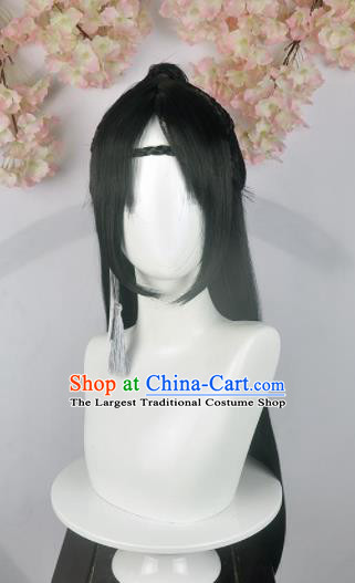 Traditional Chinese Cosplay Swordsman Wigs Sheath Ancient Nobility Childe Prince Chignon for Men