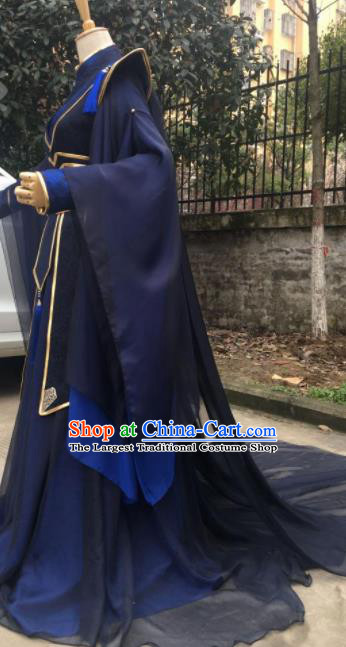 Traditional Chinese Cosplay Prince Navy Costumes Ancient Swordsman Hanfu Clothing for Men