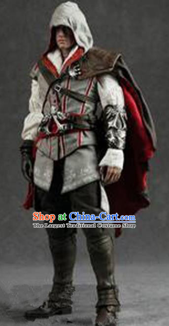 Top Grade Cosplay Assassin White Costumes Halloween Swordsman Clothing for Men