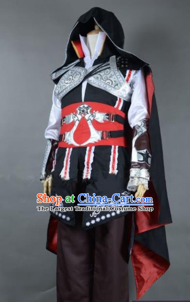 Top Grade Cosplay Assassins Creed Embroidered Costumes Halloween Swordsman Clothing for Men